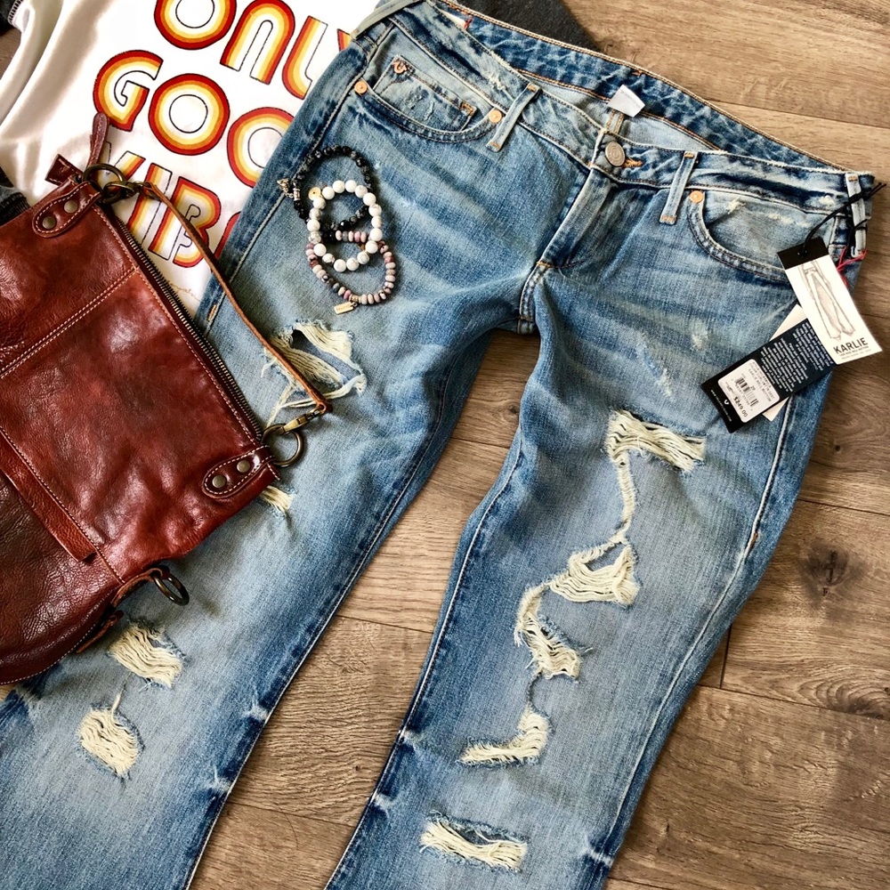True Religion Karlie Low Rise Bell Bottom Jeans
